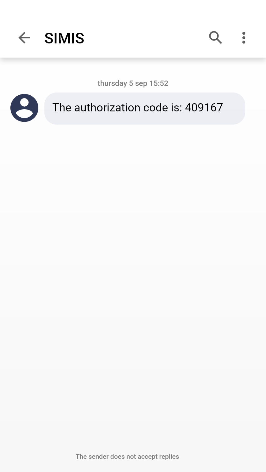 Egomet Multi-Factor authentication: SMS
